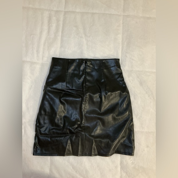 Black Faux Leather Skirt - Picture 2 of 6